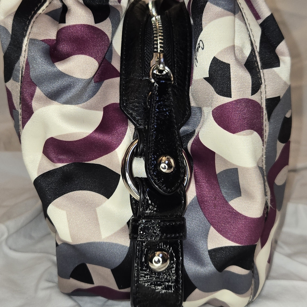 Coach Maggie Black and Purple  Shoulder Bag - Picture 7 of 14